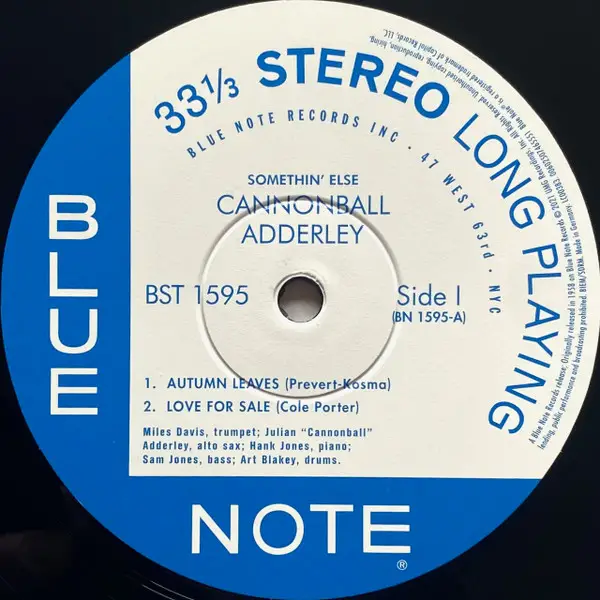 Cannonball Adderley - Somethin' Else (180g, LP, Album, Reissue, Stereo) - фото №3
