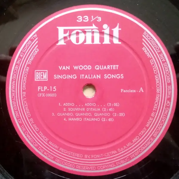 Van Wood Quartet - Singing Italian Songs - фото №3