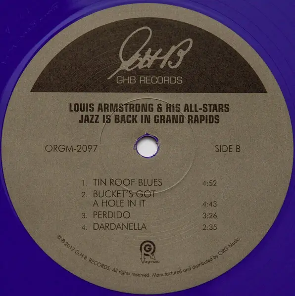 Louis Armstrong - Jazz Is Back In Grand Rapids (2 платівки, Фіолетовий, Альбом, Лимітоване, Перевидання, Ремастеринг) - фото №4