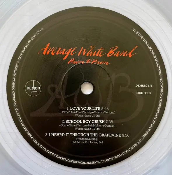 Average White Band - Person To Person (2 платівки, Прозорий, Альбом, Перевидання, Ремастеринг) - фото №8