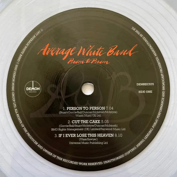Average White Band - Person To Person (2 платівки, Прозорий, Альбом, Перевидання, Ремастеринг) - фото №5