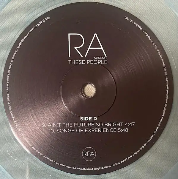 Richard Ashcroft - These People (2 платівки, Прозорий, Синій, Мармур, Альбом, Лимітоване, Перевидання) - фото №10