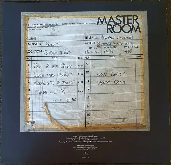 Average White Band - Live At The Rainbow Theatre, 1974 (Белый, Альбом, Record Store Day) - фото №6