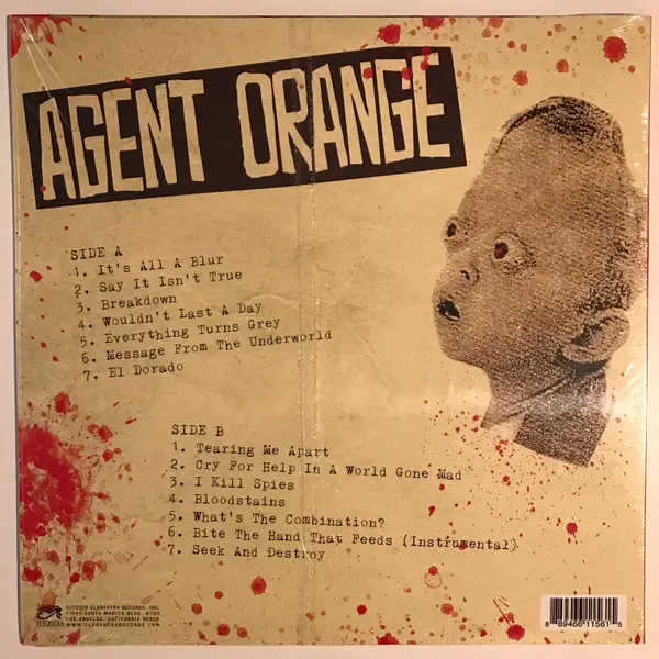 Agent Orange - Bloodstains (Orange, LP, Album, Reissue) - фото №3