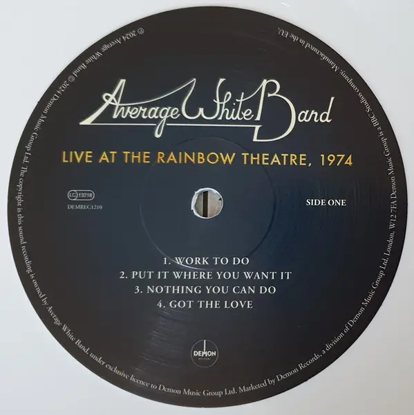 Average White Band - Live At The Rainbow Theatre, 1974 (Белый, Альбом, Record Store Day) - фото №9