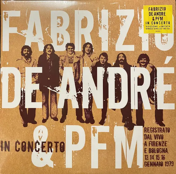 Fabrizio De André - Fabrizio De André E PFM In Concerto (2 платівки, Розкладна обкладинка, Жовтий, Збірник, Лимітоване, Ремастеринг)