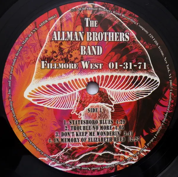 The Allman Brothers Band - Fillmore West 1-31-71 (2 платівки) - фото №6
