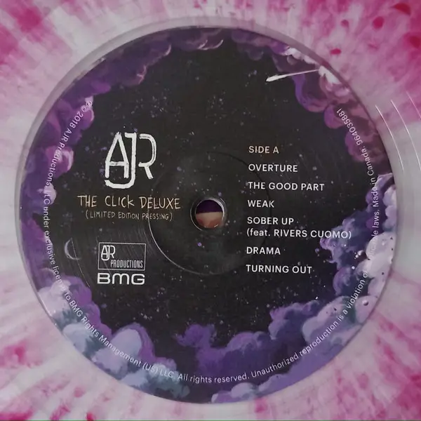 AJR - The Click (Deluxe Edition) (Limited Edition Pressing) (2 платівки, Прозорий, Червоний, Бризки, Альбом, Гравірована, Лимітоване, Перевидання) - фото №3