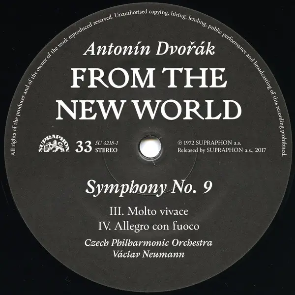 Antonín Dvořák & The Czech Philharmonic Orchestra & Václav Neumann - Symphony No. 9 In E Minor 