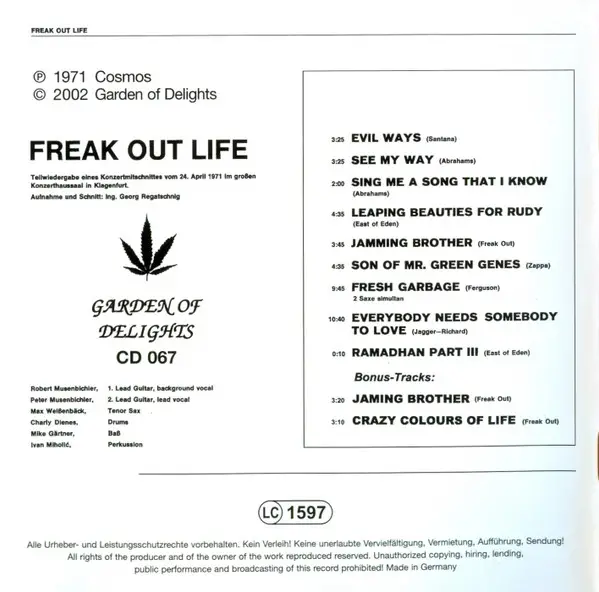 Freak Out - Life (Album, Reissue, Remastered) - фото №20