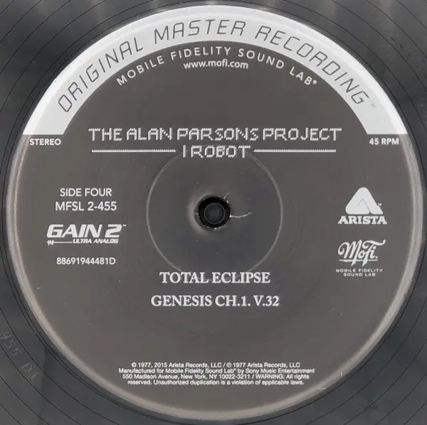 The Alan Parsons Project - I Robot (2 пластинки, 180 грамм, Раскладная обложка, 45 об/мин, Альбом, Лимитированое, Пронумерованный, Переиздание, Ремастеринг, Специальное издание) - фото №8