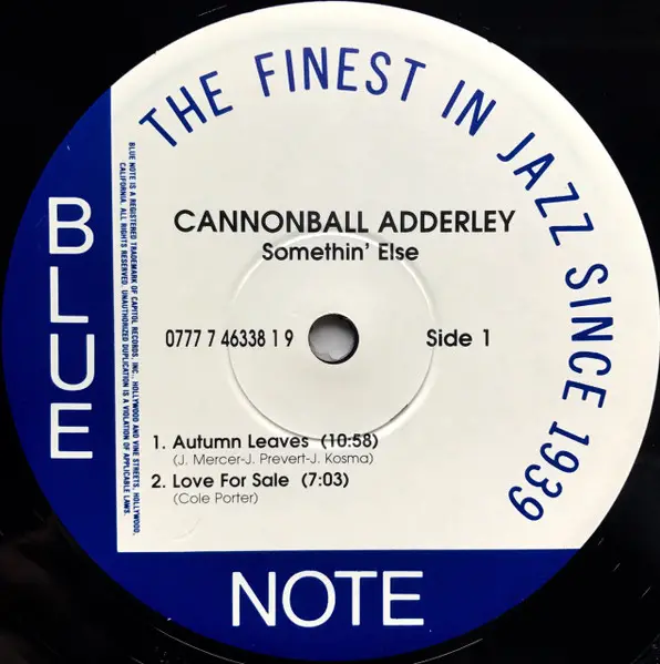 Cannonball Adderley - Somethin' Else (180g, LP, Album, Reissue) - фото №3