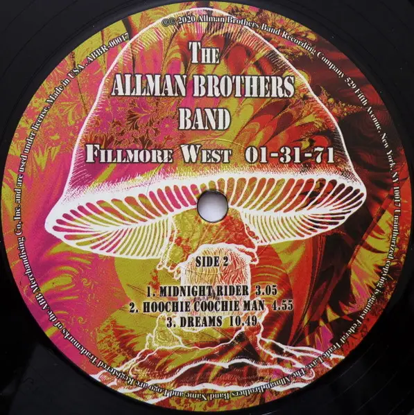 The Allman Brothers Band - Fillmore West 1-31-71 (2 платівки) - фото №7