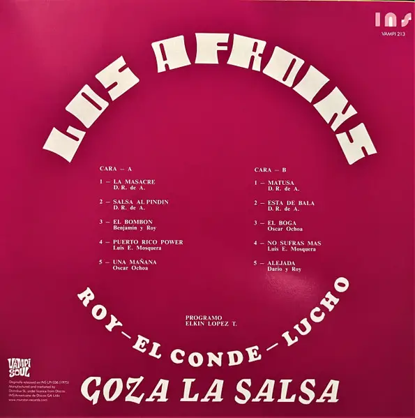 Los Afroins - Goza La Salsa (180g, LP, Album, Reissue) - фото №2