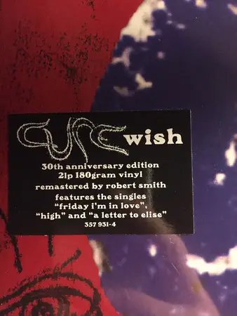 The Cure - Wish (2 платівки, Ювілейне видання до 30-річчя, 180 грам, Альбом, Перевидання, Ремастеринг) - фото №11