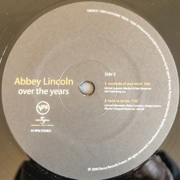 Abbey Lincoln - Over The Years (2 пластинки, LP, Album, Reissue) - фото №5