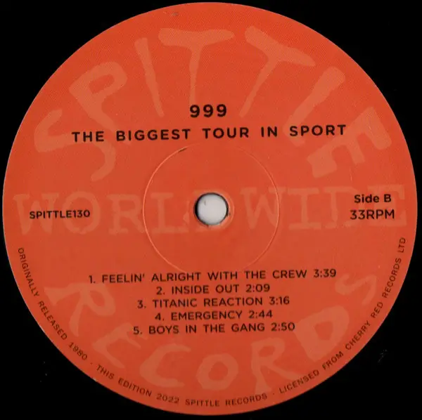 999 - The Biggest Tour In Sport (LP, Mini-Album, Reissue) - фото №4