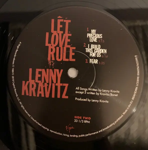 Lenny Kravitz - Let Love Rule (2 пластинки, LP, Album, Reissue) - фото №4