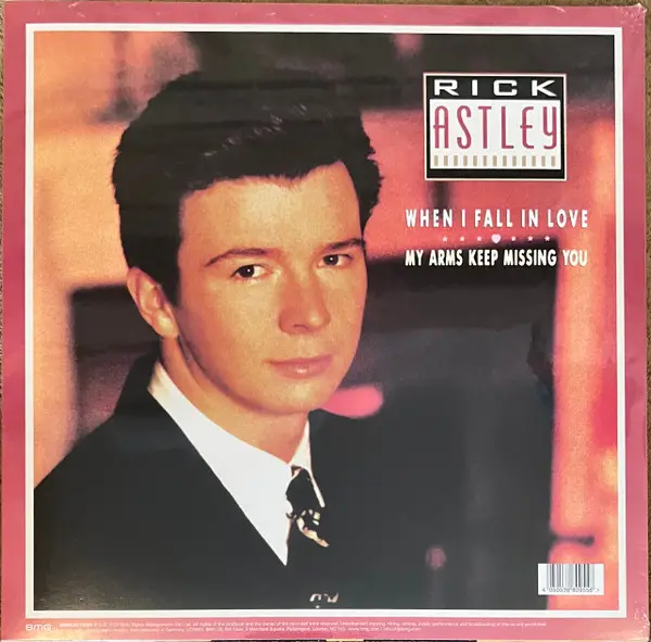Rick Astley - Love This Christmas / When I Fall In Love (Красный, 45 об/мин, Сингл, Лимитированое) - фото №2