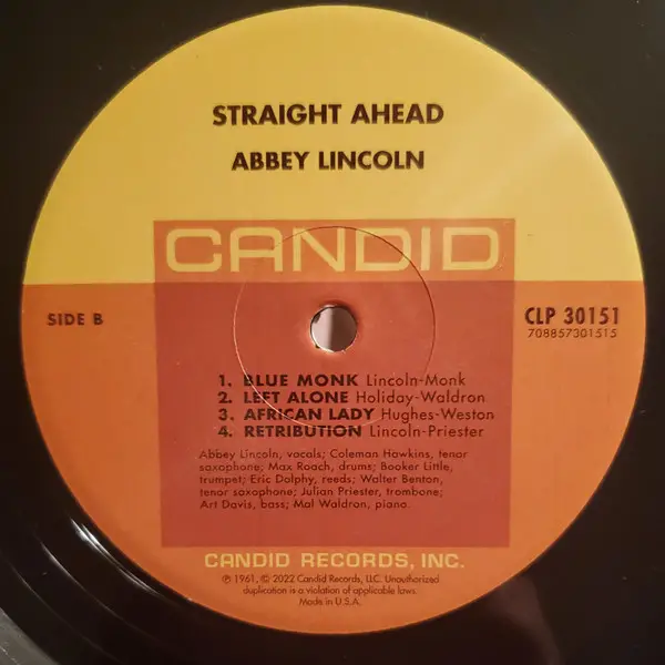 Abbey Lincoln - Straight Ahead (LP, Album, Reissue, Remastered, Stereo) - фото №4
