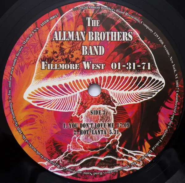 The Allman Brothers Band - Fillmore West 1-31-71 (2 платівки) - фото №8
