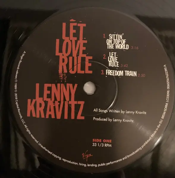 Lenny Kravitz - Let Love Rule (2 пластинки, LP, Album, Reissue) - фото №3