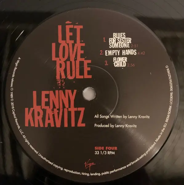 Lenny Kravitz - Let Love Rule (2 пластинки, LP, Album, Reissue) - фото №6