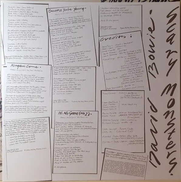 David Bowie - Scary Monsters (LP, Album, Reissue, Remastered, Stereo) - фото №5