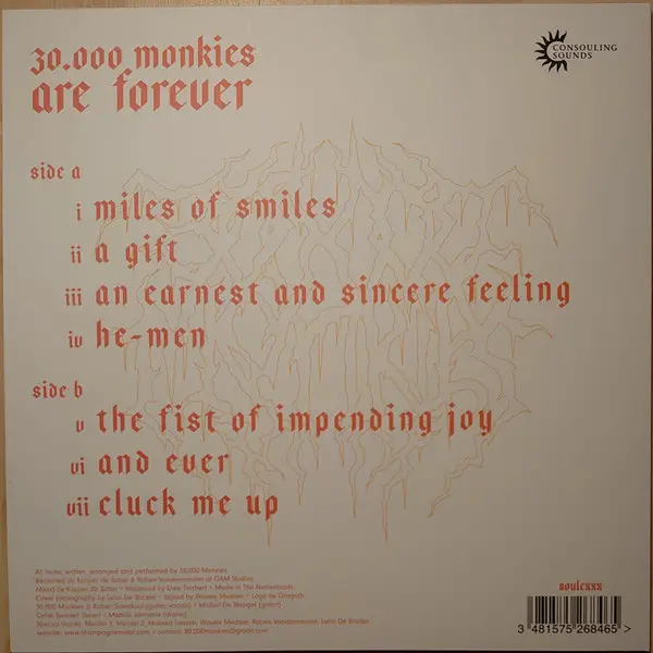 30,000 Monkies - Are Forever (LP, Album) - фото №2