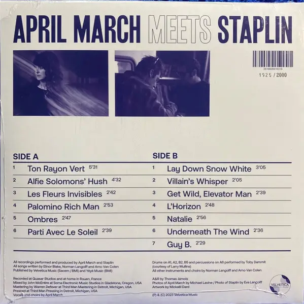 April March & Staplin - April March Meets Staplin (Record Store Day, Лимитированое, Пронумерованный) - фото №2