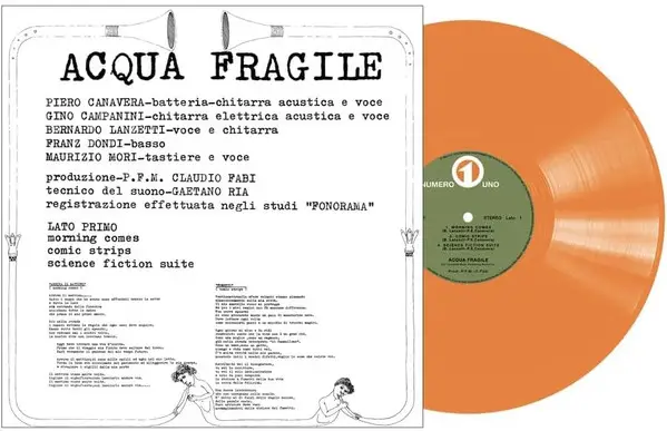 Acqua Fragile - Acqua Fragile (Gatefold, Orange, vinyl, LP, Album, Reissue) - фото №3