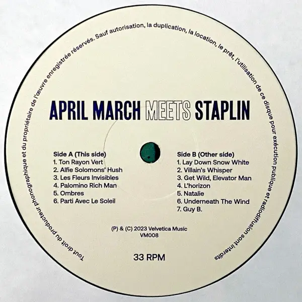 April March & Staplin - April March Meets Staplin (Record Store Day, Лимитированое, Пронумерованный) - фото №3