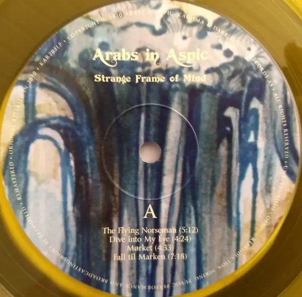 Arabs In Aspic - Strange Frame Of Mind (180 грамм, Прозрачный, Жёлтый, Альбом, Лимитированое, Ремастеринг) - фото №6