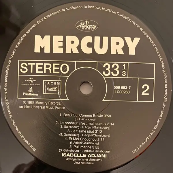 Isabelle Adjani - Isabelle Adjani (LP, Album, Reissue, Stereo) - фото №4