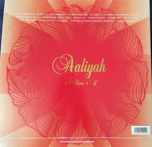 Aaliyah - I Care 4 U (2 пластинки, Gatefold, LP, Album, Compilation, Reissue, Repress) - фото №2