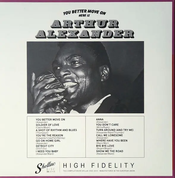 Arthur Alexander - You Better Move On (Збірник) - фото №2