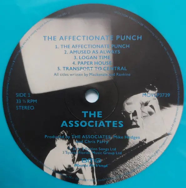 The Associates - The Affectionate Punch (Берюзовый, Альбом, Лимитированое, Пронумерованный, Переиздание) - фото №4