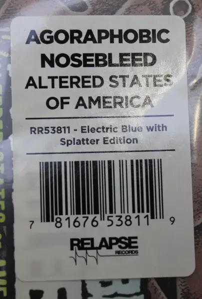 Agoraphobic Nosebleed - Altered States Of America / ANBRX II Delta 9 (Electric, Blue, LP, Album, Reissue) - фото №5