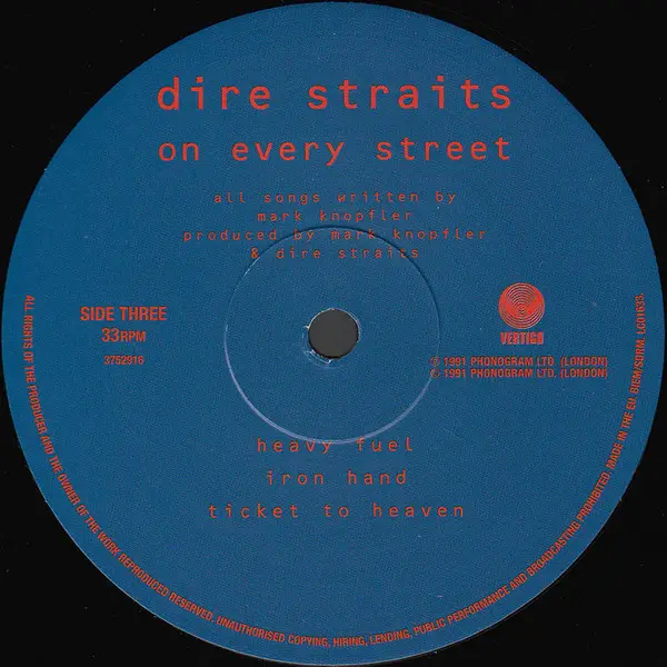 Dire Straits - On Every Street (2 пластинки, 180 грамм, Альбом, Переиздание, Ремастеринг) - фото №5