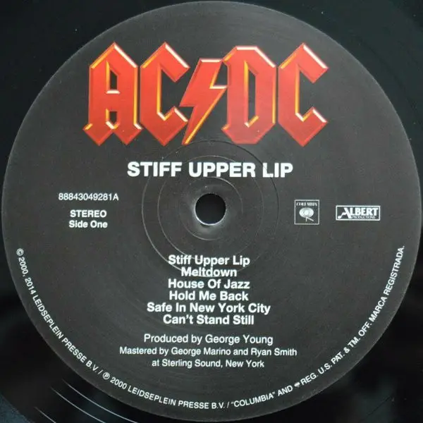 AC/DC - Stiff Upper Lip (LP, Album, Reissue, Remastered, Stereo) - фото №3