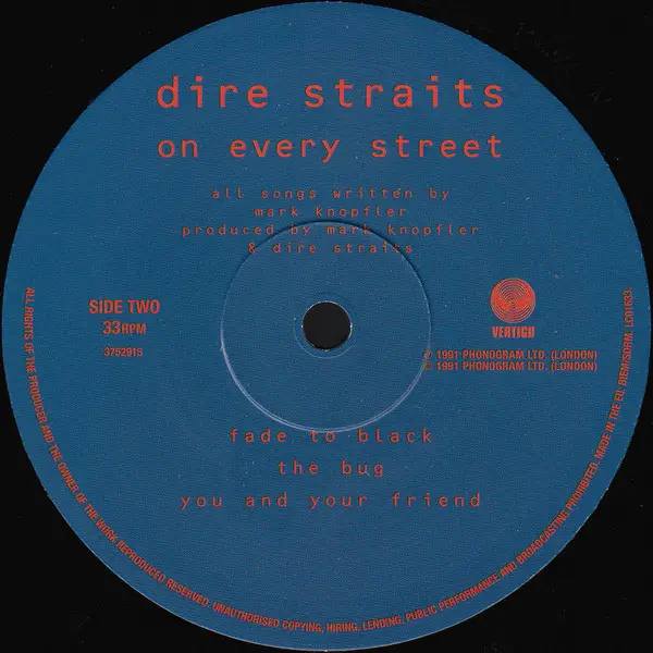 Dire Straits - On Every Street (2 пластинки, 180 грамм, Альбом, Переиздание, Ремастеринг) - фото №4