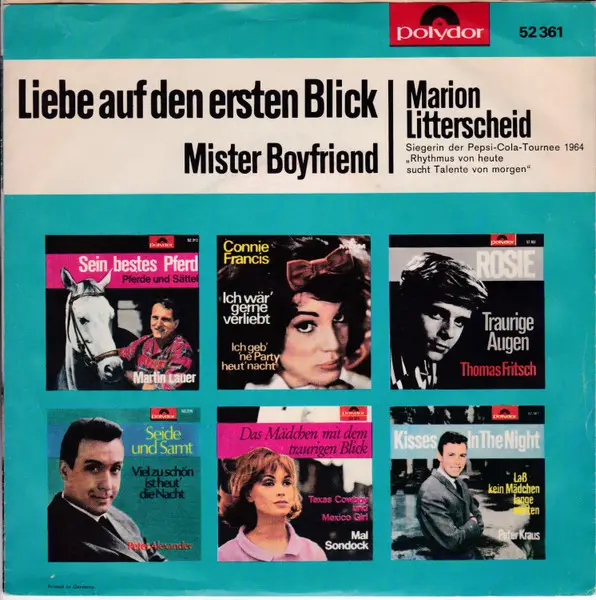 Marion Litterscheid - Liebe Auf Den Ersten Blick / Mister Boyfriend (Сингл, 45 об/мин) - фото №2