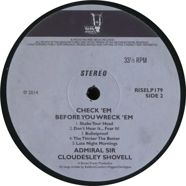 Admiral Sir Cloudesley Shovell - Check 'Em Before You Wreck 'Em (LP, Album, Stereo) - фото №4