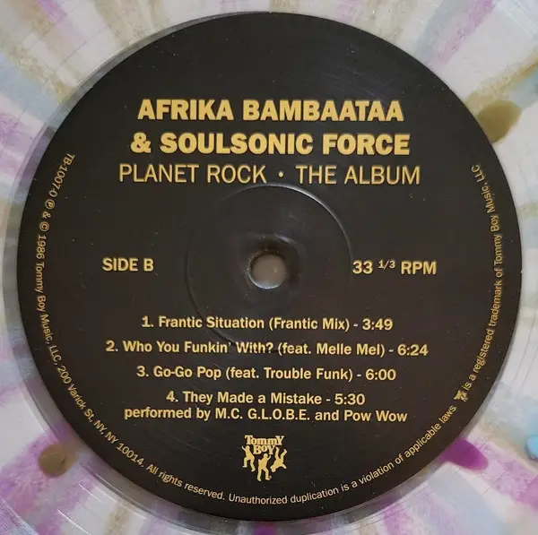 Afrika Bambaataa & Soulsonic Force - Planet Rock - The Album (Clear, Blue, Purple, Gold, splatter, 180g, LP, Album, Reissue) - фото №7