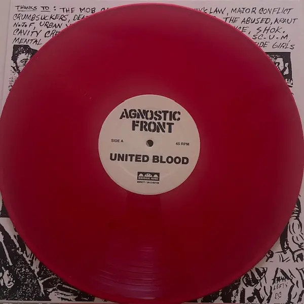 Agnostic Front - United Blood l.p. (Red, Opaque, LP, Remastered, Repress) - фото №5