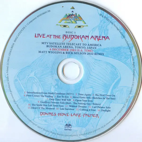 Asia - Live At The Budokan Arena Tokyo, Japan 1983 (2 платівки, Альбом, Deluxe видання, Лимітоване, Ремастеринг) - фото №6