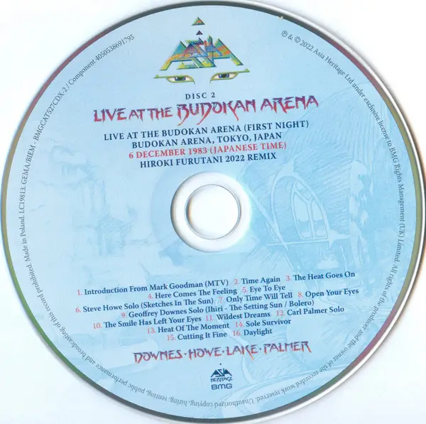 Asia - Live At The Budokan Arena Tokyo, Japan 1983 (2 платівки, Альбом, Deluxe видання, Лимітоване, Ремастеринг) - фото №10