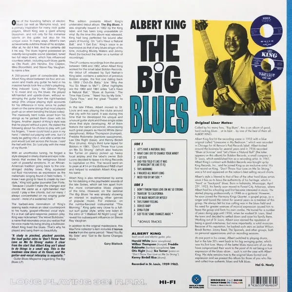 Albert King - The Big Blues (Синий, 180 грамм, Альбом, Лимитированое, Переиздание) - фото №2