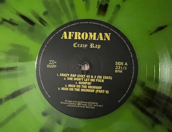 Afroman - Crazy Rap (Green, Black, Splatter, LP, Album, Reissue) - фото №2