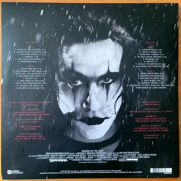 Graeme Revell - The Crow (Original Motion Picture Score) (2 платівки, Альбом, Deluxe видання, Перевидання) - фото №2